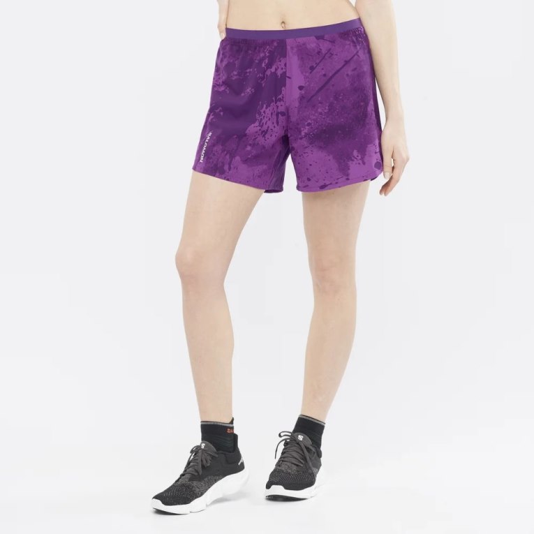 Purple Salomon Cross 5\'\' Women\'s Running Shorts | PH 13584S